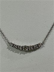 ?? Tiffany & Co. East West Necklace – Graduated 7 Diamonds – 0.42ctw – PT950 Pla